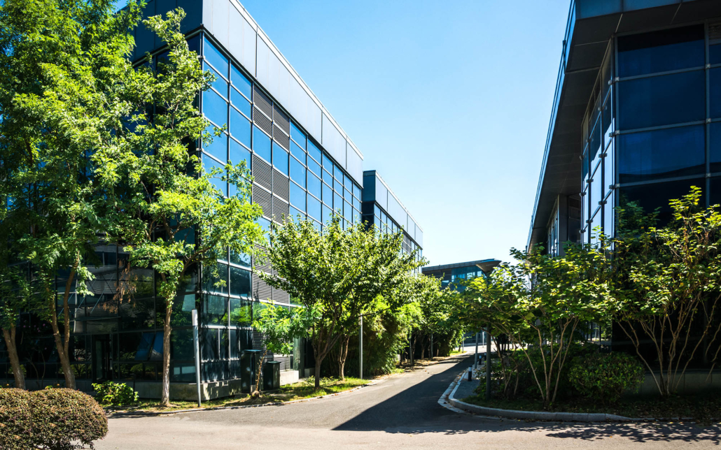 Side View Of A Modern Commercial Building