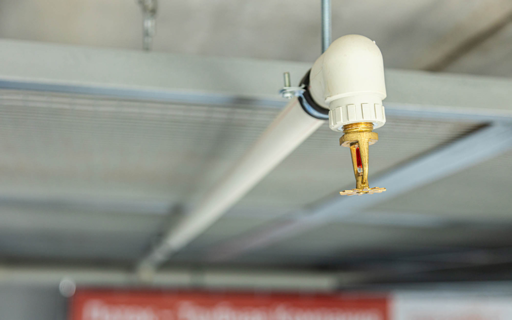 Close Up View Of A White Sprinkler Head