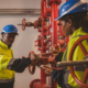 Engineer Or Technician Work Checking Fire Suppression System